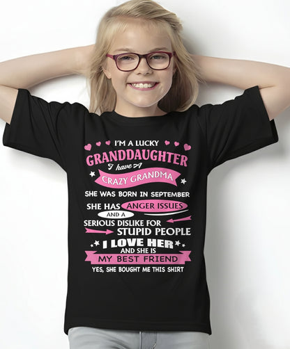 SEPTEMBER - I'M A LUCKY GRANDDAUGHTER - T-Shirt/Hoodie/Sweatshirt - HNDS09