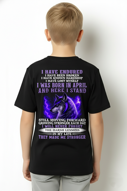 APRIL - WOLF T-SHIRT FOR MEN – I HAVE ENDURED – STRONGER EVERY DAY - MTNN04 (SKU2605-368-04)