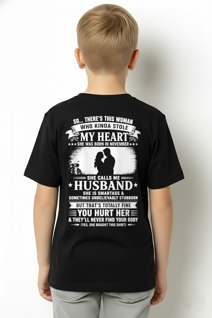 NOVEMBER - MY HEART BELONGS TO MY WIFE – T-SHIRT FROM WIFE - MTNN11 (SKU2606-15-11)
