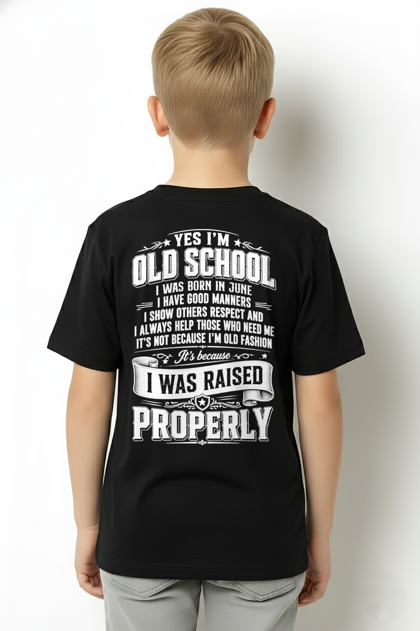 JUNE – OLD SCHOOL WITH GOOD MANNERS – T-SHIRT FORR MEN - MTNN06 (SKU2605-453-06)