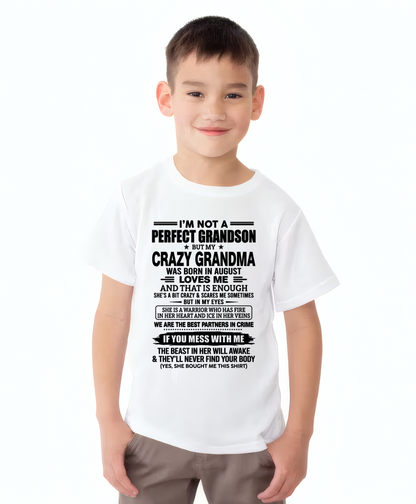 AUGUST – CRAZY GRANDMA LOVES ME – T-SHIRT FROM GRANDMA – MTNN08 (SKU2607-13-08)