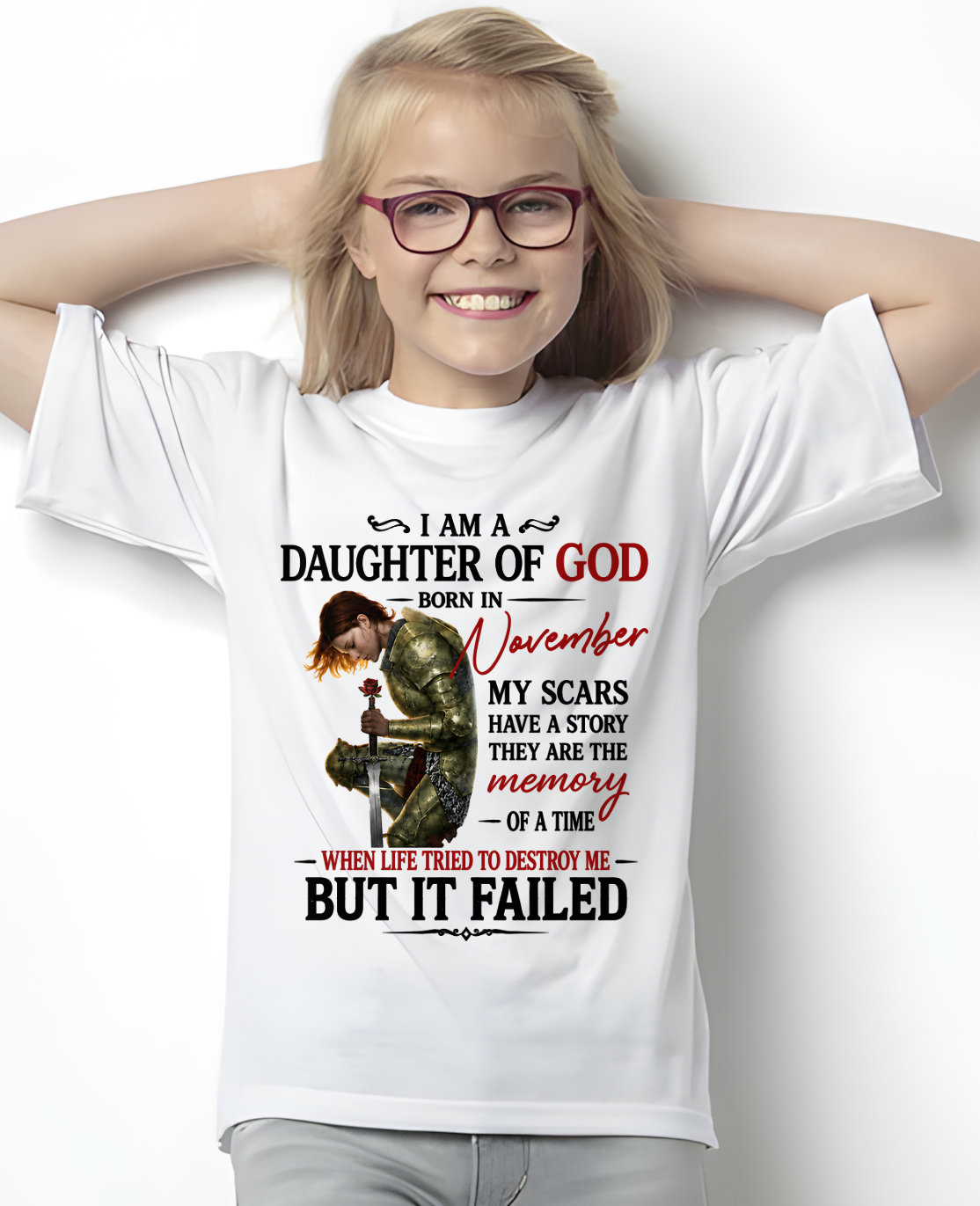November – Daughter Of God – T-Shirt For Women - MTNN11 (SKU2605-221-11)
