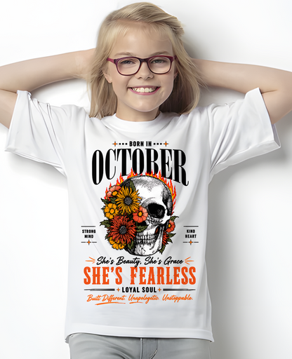 OCTOBER – SHE’S FEARLESS – BEAUTY & GRACE WOMEN TEE - T-SHIRT FOR WOMEN - MTNN10 (SKU2605-389-10)