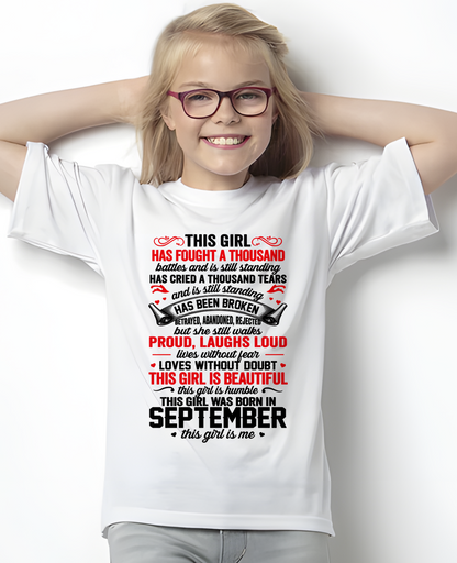 SEPTEMBER GIRL – STRONG, BEAUTIFUL & STILL STANDING – T-SHIRT FOR WOMEN – MTNN09 (SKU2607-203-09)