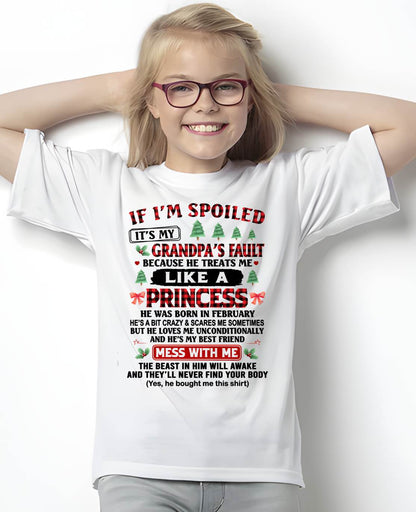 FEBRUARY - SPOILED GRANDDAUGHTER - PERFECT CHRISTMAS GIFT FOR GRANDDAUGHTER - GIFT FROM GRANDPA - mtnn02 (SKU10-180-02)