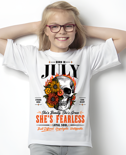 JULY – SHE’S FEARLESS – BEAUTY & GRACE WOMEN TEE - T-SHIRT FOR WOMEN - MTNN07 (SKU2605-389-07)