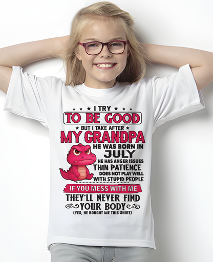 JULY – FUNNY DINOSAUR ANGER ISSUES - T-SHIRT FROM GRANDPA - MTNN07 (SKU2604-304-07)