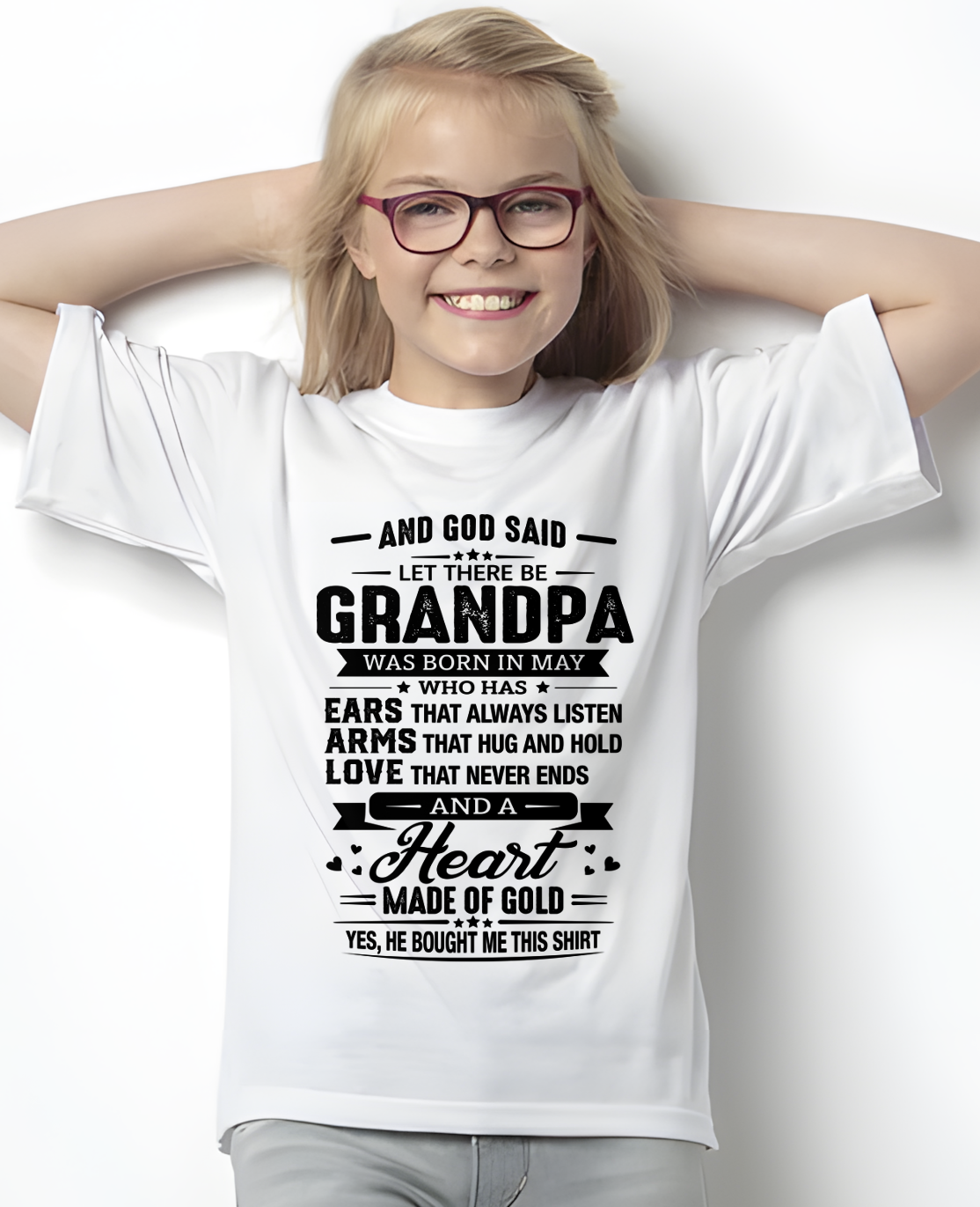MAY – GRANDPA WITH A HEART MADE OF GOLD – T-SHIRT FROM GRANDPA – MTNN05 (SKU2606-173-05)