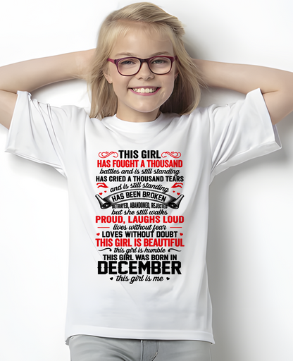 DECEMBER GIRL – STRONG, BEAUTIFUL & STILL STANDING – T-SHIRT FOR WOMEN – MTNN12 (SKU2607-203-12)