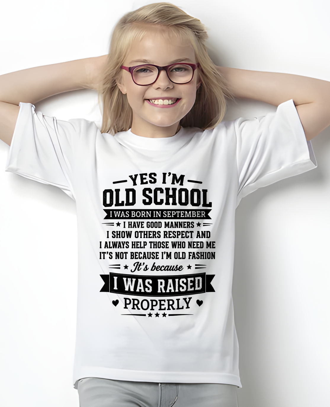 SEPTEMBER - OLD SCHOOL WITH GOOD MANNERS – T-SHIRT FOR WOMEN – MTNN09 (SKU2606-193-09)