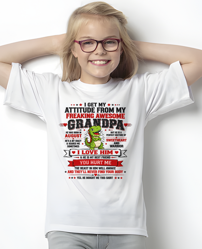 AUGUST – FREAKING AWESOME GRANDPA – T-SHIRT GIFT FROM GRANDPA – MTNN08 (SKU2610-22-08)