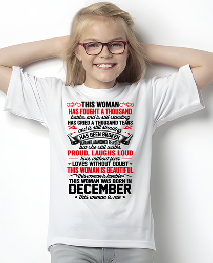 DECEMBER WOMEN – BEAUTIFUL, STRONG & UNBREAKABLE – T-SHIRT FOR WOMEN – MTNN12 (SKU2609-253-12)