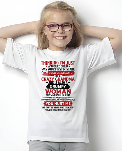 JUNE - TO MY GRANDDAUGHTER - SPOILED GRANDDAUGHTER - GIFT FROM GRANDMA - HNDS06 (SKU10-117-06)