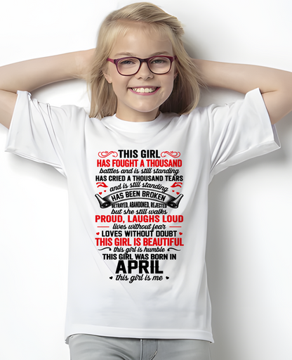 APRIL GIRL – STRONG, BEAUTIFUL & STILL STANDING – T-SHIRT FOR WOMEN – MTNN04 (SKU2607-203-04)