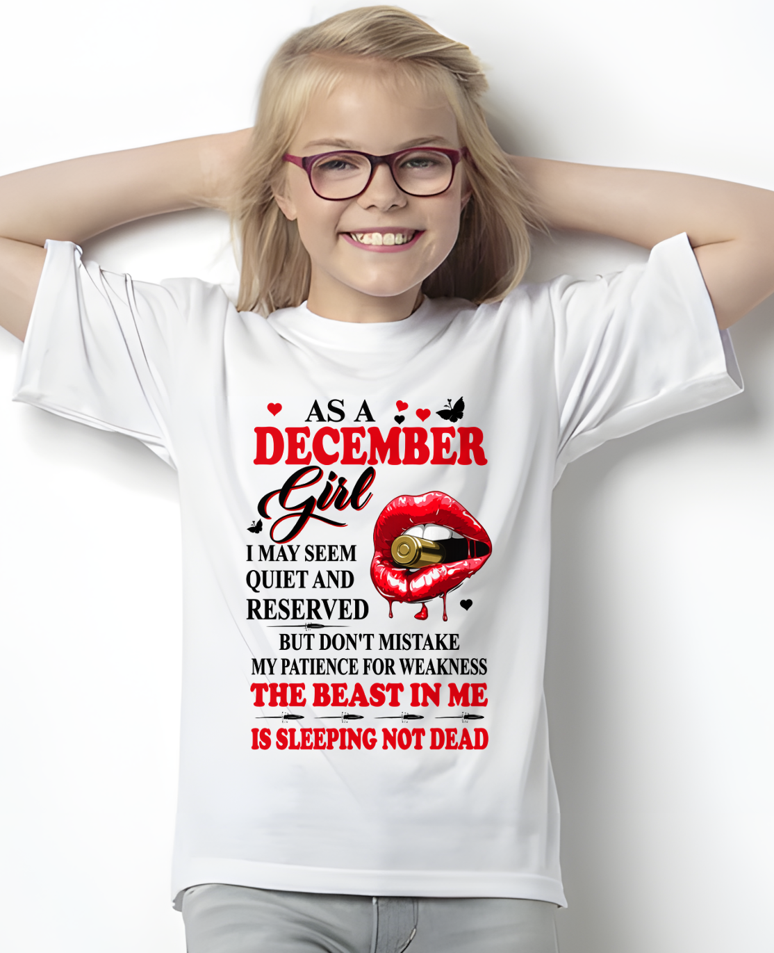 DECEMBER GIRL – DON'T MISTAKE MY PATIENCE FOR WEAKNESS – T-SHIRT FOR WOMEN – MTNN12 (SKU2607-204-12)