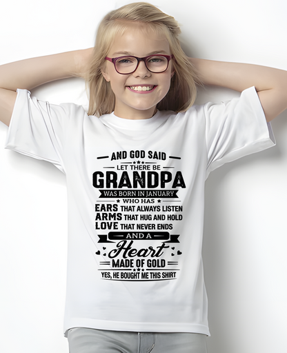 JANUARY – GRANDPA WITH A HEART MADE OF GOLD – T-SHIRT FROM GRANDPA – MTNN01 (SKU2606-173-01)