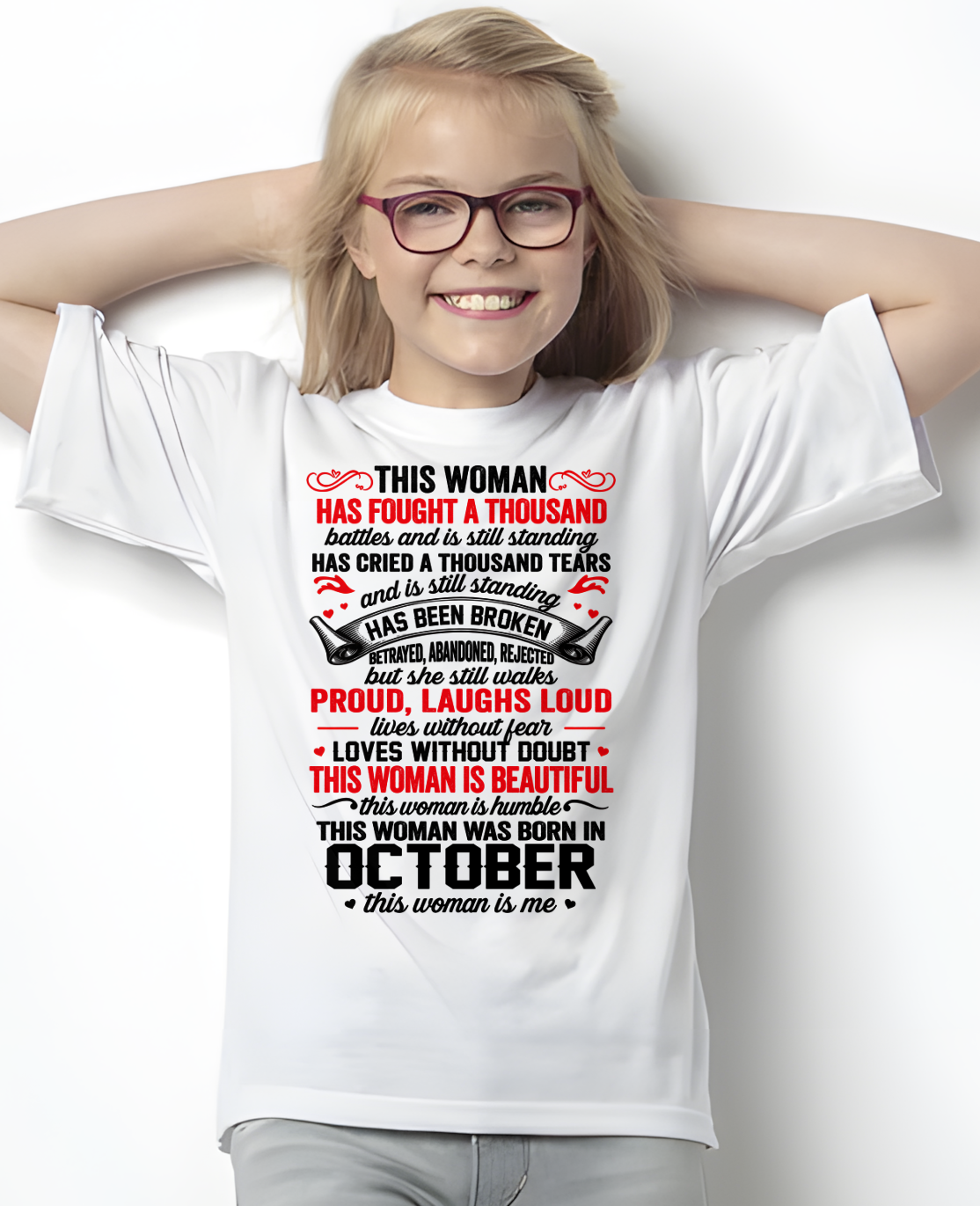 OCTOBER WOMEN – BEAUTIFUL, STRONG & UNBREAKABLE – T-SHIRT FOR WOMEN – MTNN10 (SKU2609-253-10)