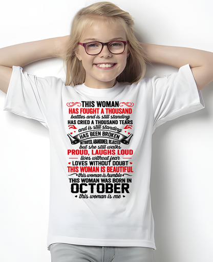 OCTOBER WOMEN – BEAUTIFUL, STRONG & UNBREAKABLE – T-SHIRT FOR WOMEN – MTNN10 (SKU2609-253-10)