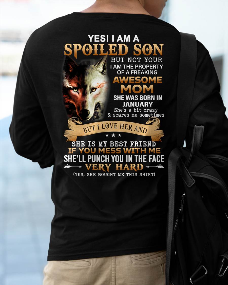 January - Lucky Son of Awesome Mom - Perfect Gift for Son From Mom - MTNN01 (SKU10-128-01)