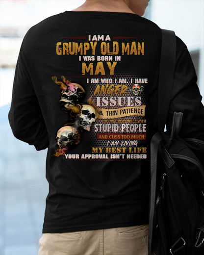 May - Grumpy Old Man T-Shirt - Funny Skull Anger Issues Tee - Perfect Gift For Men MTNN05 (SKU08-67-05)