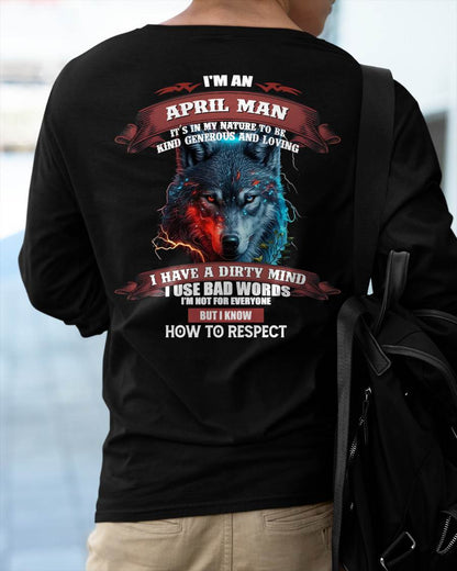 APRIL - KNOW HOW TO RESPECT - BIRTHDAY T-SHIRT FOR MEN - MTNN04 (SKU12-162-04)
