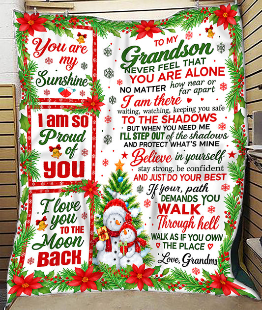 BLANKET FOR GRANDSON – YOU ARE MY SUNSHINE – CHRISTMAS GIFT FROM GRANDMA - MTNN00 (SKU2610-261)