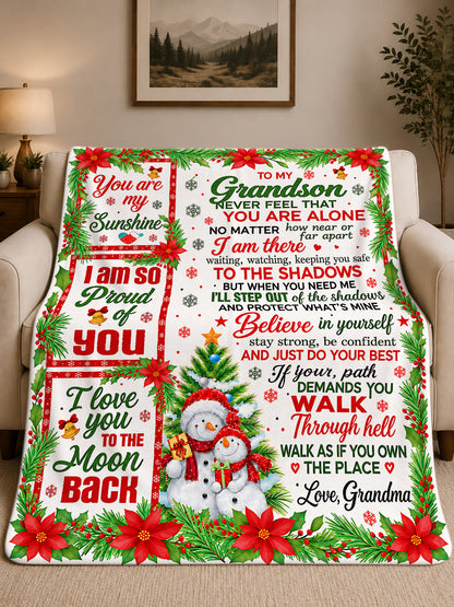 BLANKET FOR GRANDSON – YOU ARE MY SUNSHINE – CHRISTMAS GIFT FROM GRANDMA - MTNN00 (SKU2610-261)