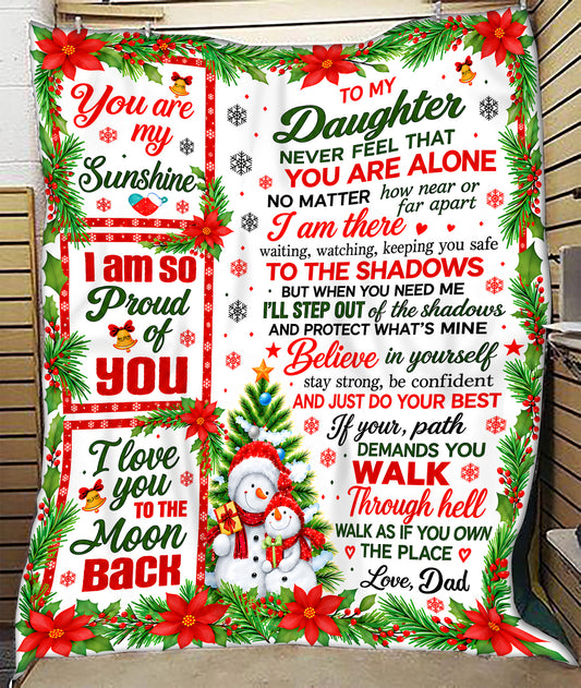 BLANKET FOR DAUGHTER – YOU ARE MY SUNSHINE – CHRISTMAS GIFT FROM DAD - MTNN00 (SKU2610-260)