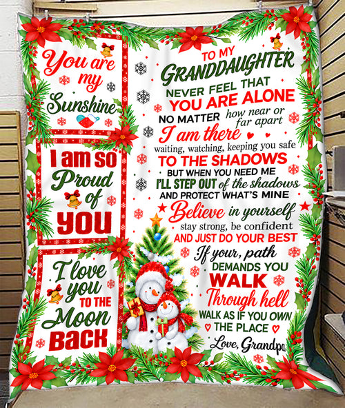 BLANKET FOR GRANDDAUGHTER – YOU ARE MY SUNSHINE – CHRISTMAS GIFT FROM GRANDPA - MTNN00 (SKU2610-262)