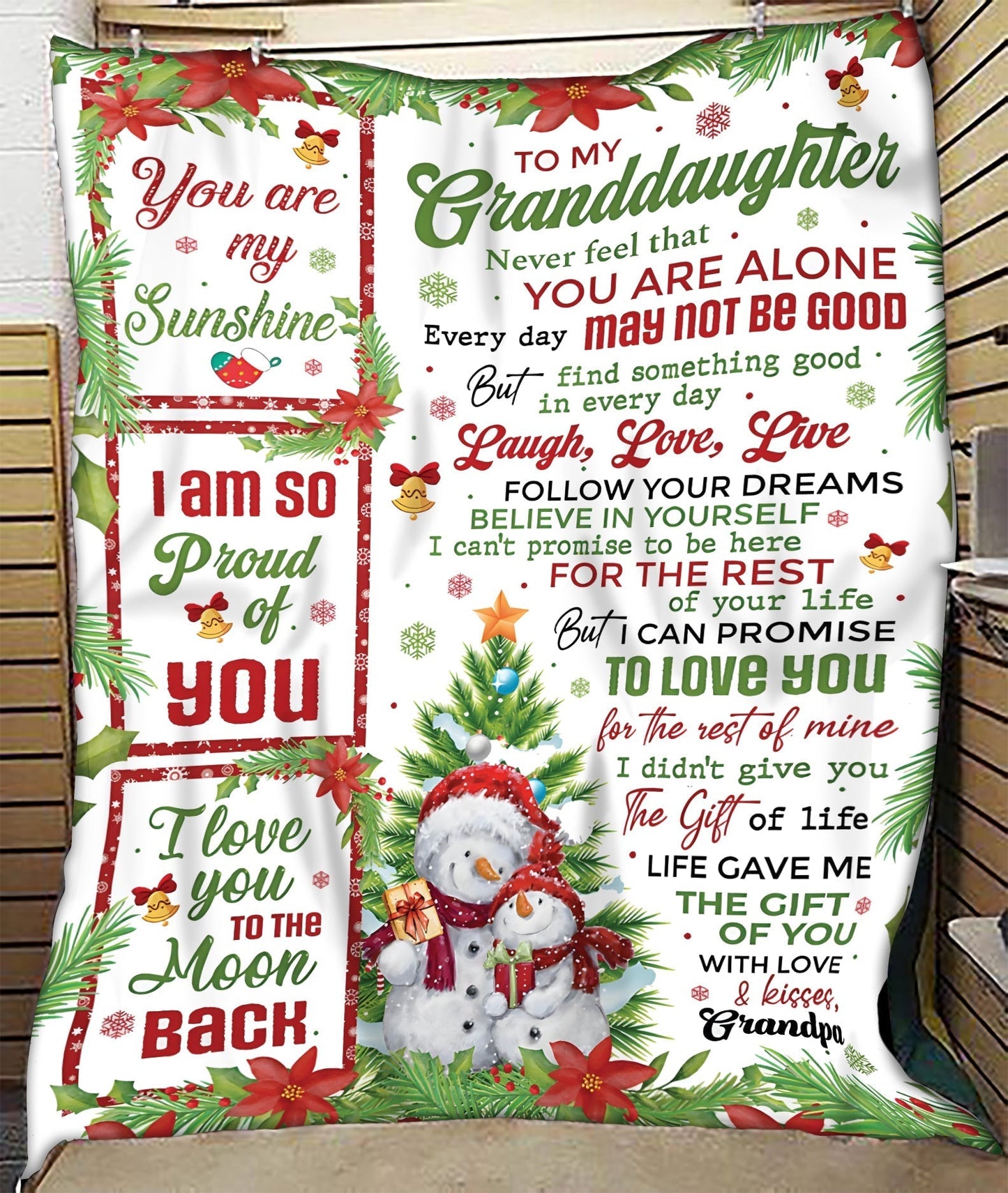 BLANKET FOR GRANDDAUGHTER – COMFORT & WARMTH CHRISTMAS GIFT FROM GRANDPA  Sherpa Fleece Quilt Blanket MTNN00 (SKUB10-184)