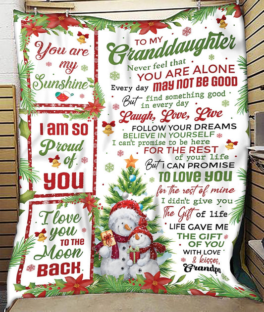 BLANKET FOR GRANDDAUGHTER – COMFORT & WARMTH CHRISTMAS GIFT FROM GRANDPA  Sherpa Fleece Quilt Blanket MTNN00 (SKUB10-184)