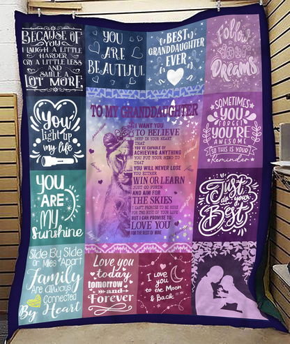 BLANKET FOR GRANDDAUGHTER – COMFORT & WARMTH GIFT FROM GRANDPARENTS  Sherpa Fleece Quilt Blanket MTNN00 (SKUB11-BLK-04)