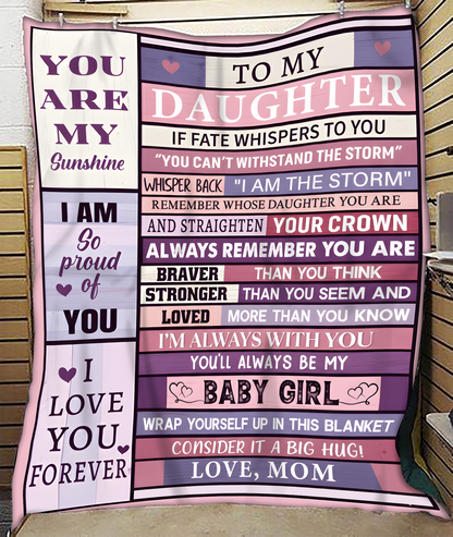 BLANKET FOR DAUGHTER – COMFORT & WARMTH GIFT FROM MOM Sherpa Fleece Quilt Blanket NTTD00 (SKUB11-BLK-05)