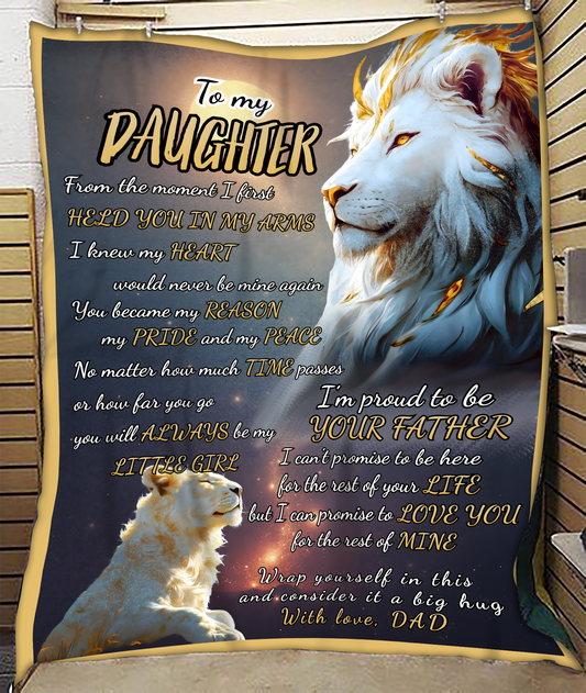 BLANKET FOR DAUGHTER – COMFORT & WARMTH GIFT FROM DAD Sherpa Fleece Quilt Blanket NTTD00 (SKUB11-BLK-06)