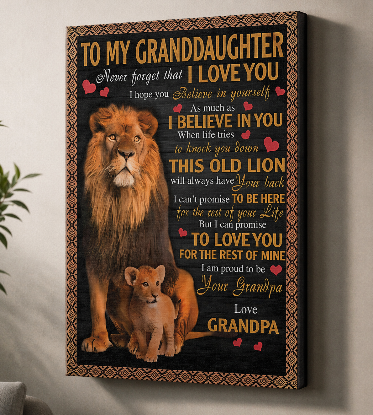 CANVAS FOR GRANDDAUGHTER - BEST GIFT FROM GRANDPA - mtnn00 (SKU2604-113)