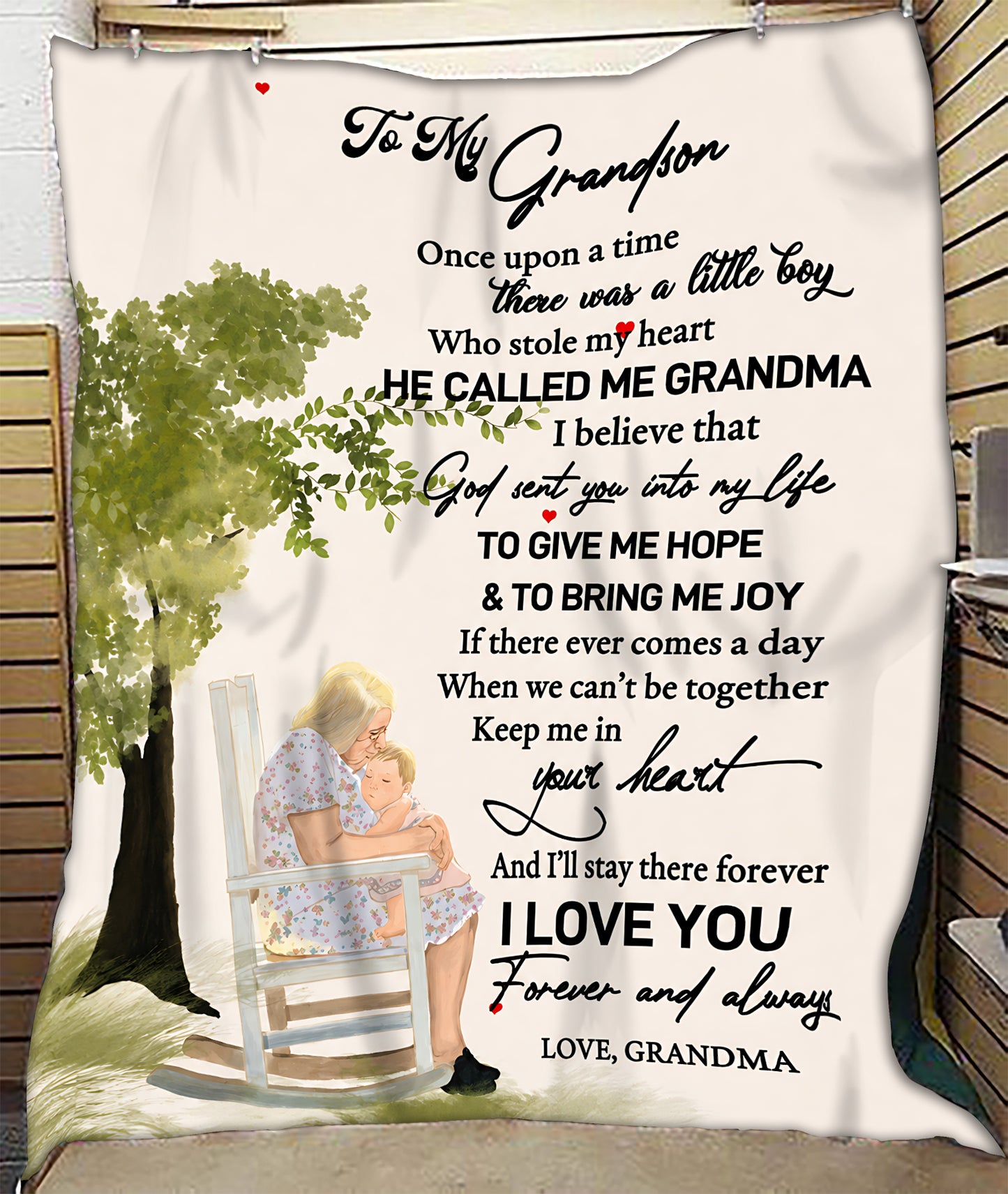 GRANDSON BLANKET – ONCE UPON A TIME – LOVING GIFT FROM GRANDMA - MTNN00 (SKU2605-409)