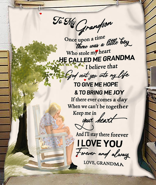 GRANDSON BLANKET – ONCE UPON A TIME – LOVING GIFT FROM GRANDMA - MTNN00 (SKU2605-409)