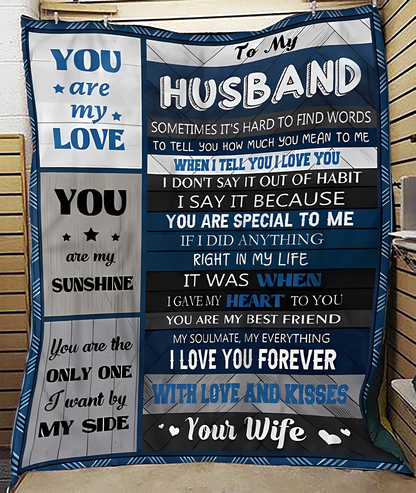 Special Gift For Your Husband Blanket - From Wife (SKU-CHAU-B17) FULL