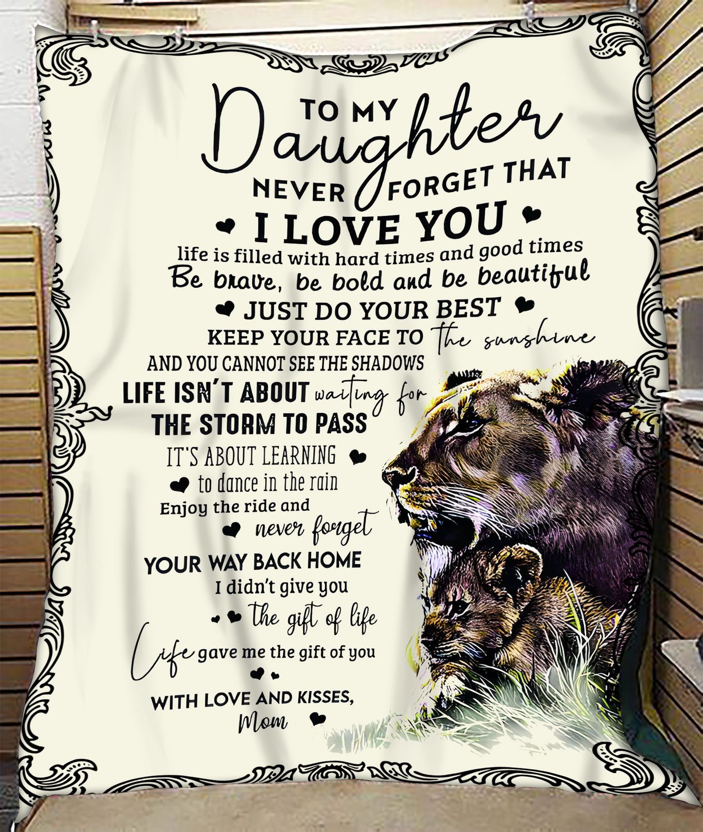 TO MY DAUGHTER - GIFT FOR DAUGHTER - Sherpa Fleece Quilt Blanket (SKUB-BLK-MOM01)