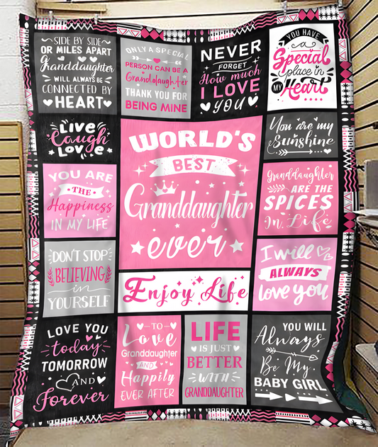 TO MY GRANDDAUGHTER - GIFT FOR GRANDDAUGHTER - Sherpa Fleece Blanket From Grandparent (SKUB-HNDS-07)