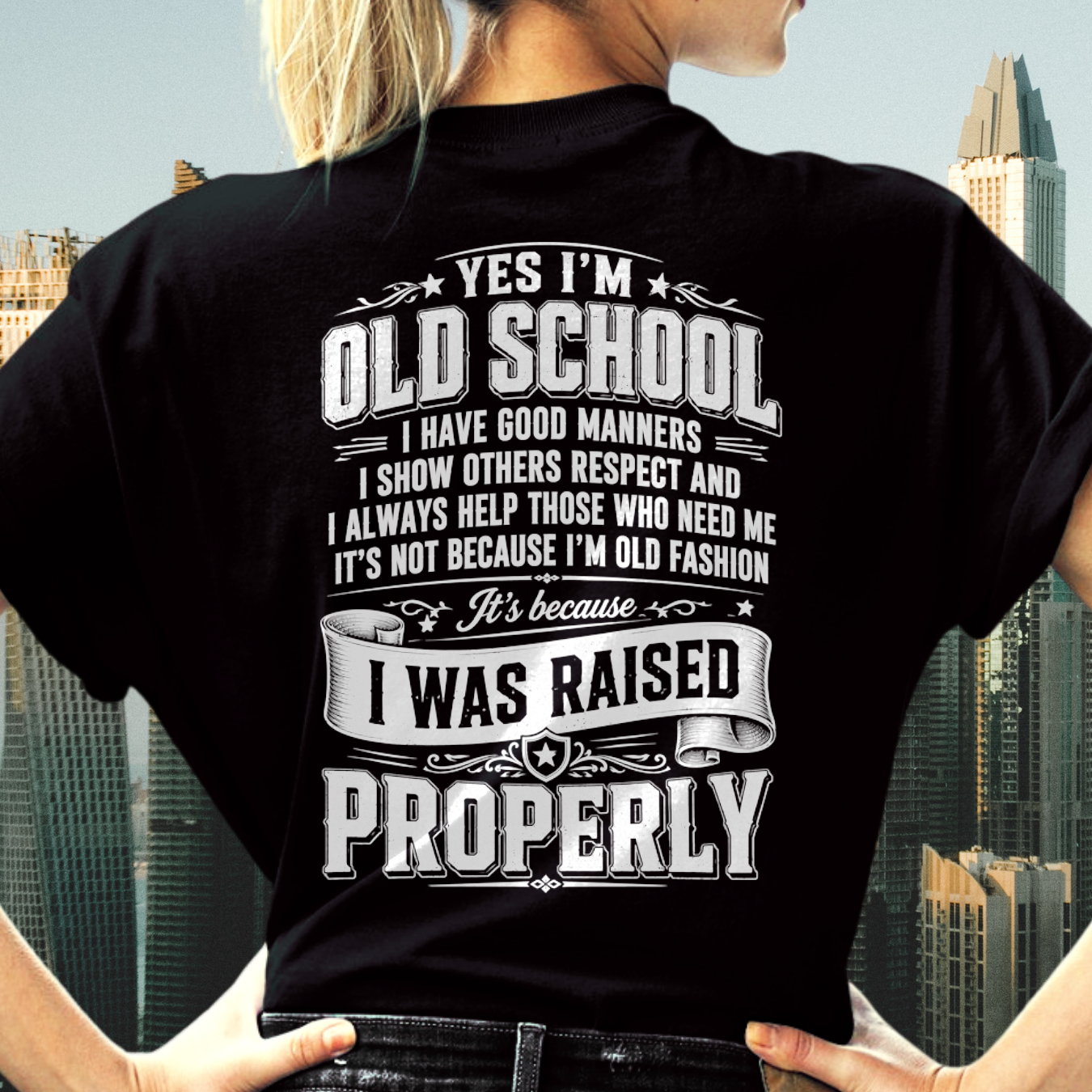 OLD SCHOOL WITH GOOD MANNERS – T-SHIRT FOR WOMEN - MTNN00 (SKU2605-453-00)