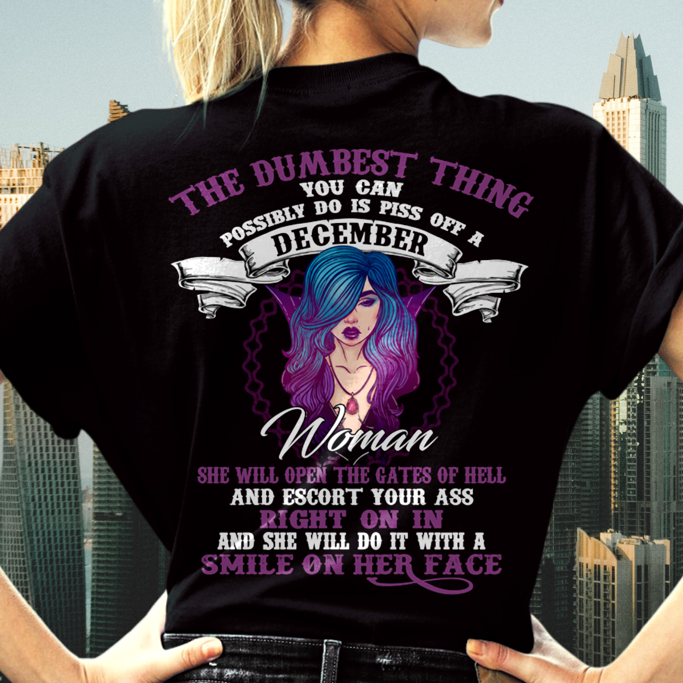 DECEMBER – WILD & DANGEROUS GIRL – T-SHIRT FOR WOMEN  - MTNN12 (SKU2605-248-12)