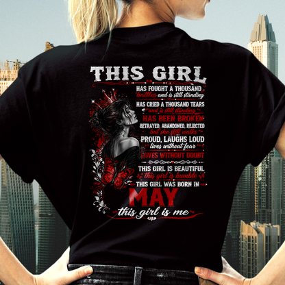 MAY – THIS GIRL HAS FOUGHT A THOUSAND BATTLES – T-SHIRT FOR WOMEN - MTNN05 (SKU2608-64-05)