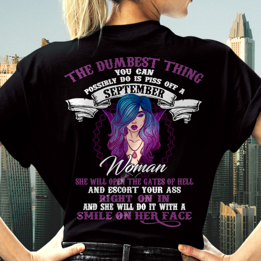 SEPTEMBER – WILD & DANGEROUS GIRL – T-SHIRT FOR WOMEN  - MTNN09 (SKU2605-248-09)
