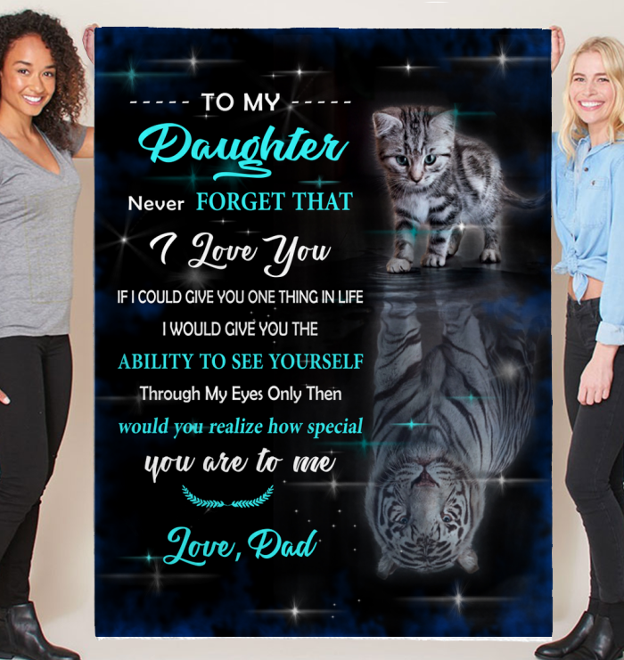 BLANKET FOR DAUGHTER – LOVE DAD – SHERPA FLEECE GIFT FOR DAUGHTER FROM DAD MTNN00