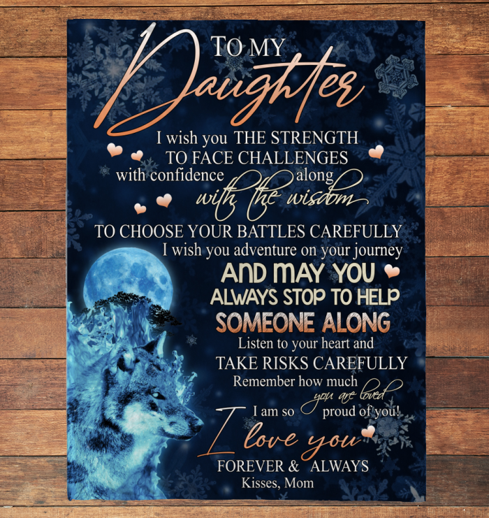 BLANKET FOR DAUGHTER – I LOVE YOU FOREVER & ALWAYS – SHERPA FLEECE GIFT FROM MOM MTNN00 (SKU2605-347)