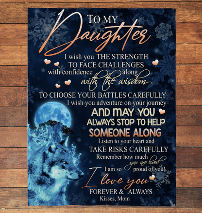 BLANKET FOR DAUGHTER – I LOVE YOU FOREVER & ALWAYS – SHERPA FLEECE GIFT FROM MOM MTNN00 (SKU2605-347)