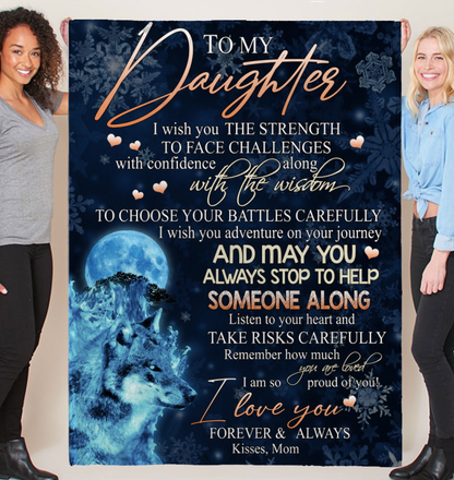 BLANKET FOR DAUGHTER – I LOVE YOU FOREVER & ALWAYS – SHERPA FLEECE GIFT FROM MOM MTNN00 (SKU2605-347)