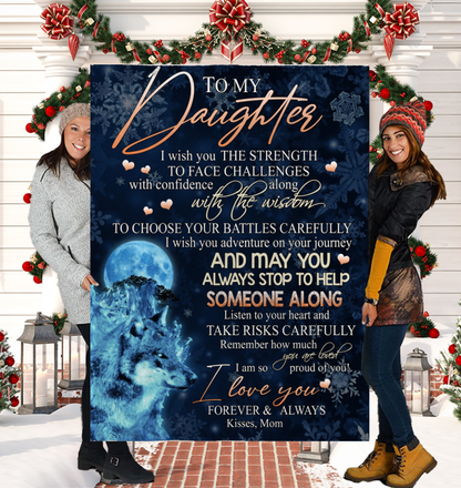 BLANKET FOR DAUGHTER – I LOVE YOU FOREVER & ALWAYS – SHERPA FLEECE GIFT FROM MOM MTNN00 (SKU2605-347)