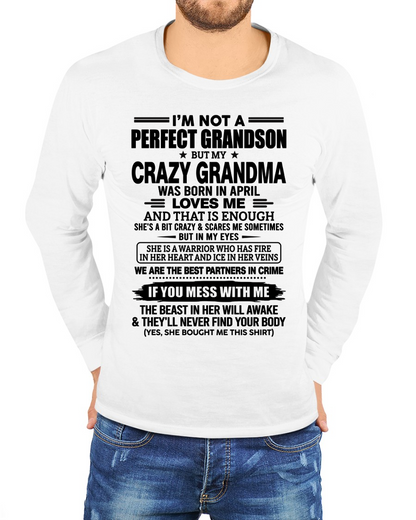APRIL – CRAZY GRANDMA LOVES ME – T-SHIRT FROM GRANDMA – MTNN04 (SKU2607-13-04)